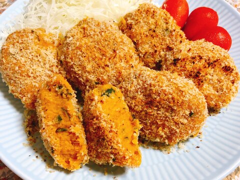 ツナの缶詰で作る♡揚げないかぼちゃのカレーコロッケ